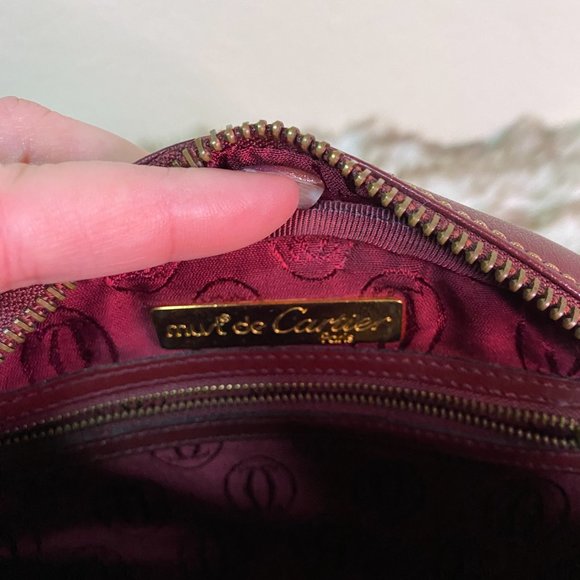 Vintage authentic de CARTIER BORDEAUX crossbody - Picture 11 of 12
